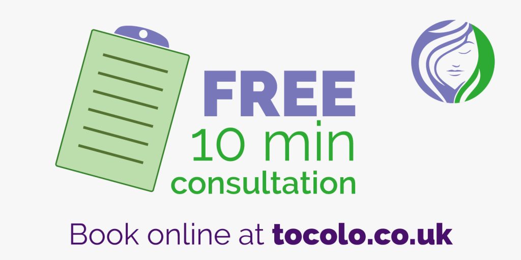 Book your FREE 10 min consultation at Tocolo.co.uk or by message or phone 07824 553735.